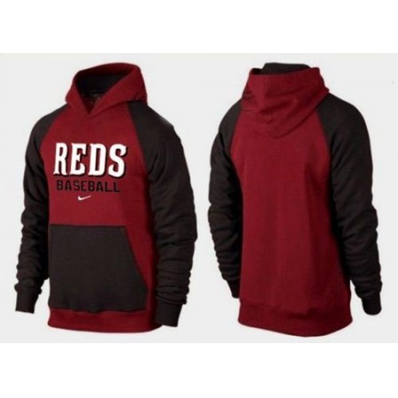 Cincinnati Reds Pullover Hoodie Burgundy Red & Black