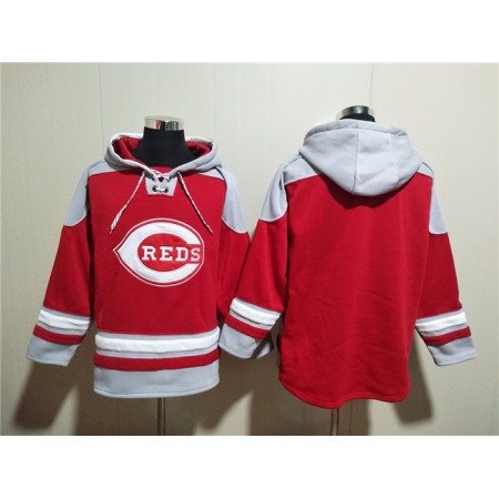 Men's Cincinnati Reds Blank Red Ageless Must-Have Lace-Up Pullover Hoodie