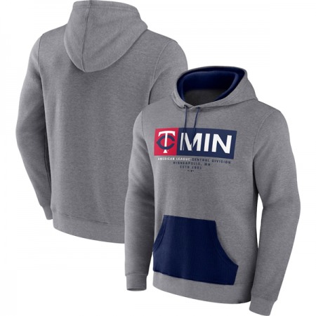 Men's Minnesota Twins Heathered Gray iconic Steppin Up Fleece Pullover Hoodie