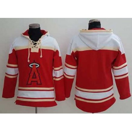 Angels of Anaheim Blank Red Sawyer Hooded Sweatshirt MLB Hoodie