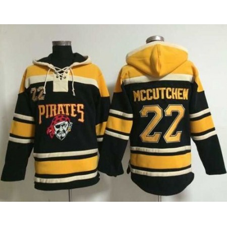 Pirates #22 Andrew McCutchen Black Sawyer Hooded Sweatshirt Stitched MLB Jersey