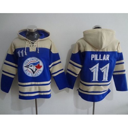 Blue Jays #11 Kevin Pillar Blue Sawyer Hooded Sweatshirt MLB Hoodie