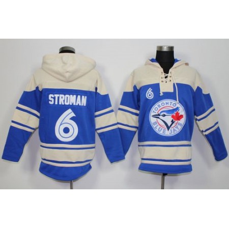 Blue Jays #6 Marcus Stroman Blue Sawyer Hooded Sweatshirt MLB Hoodie