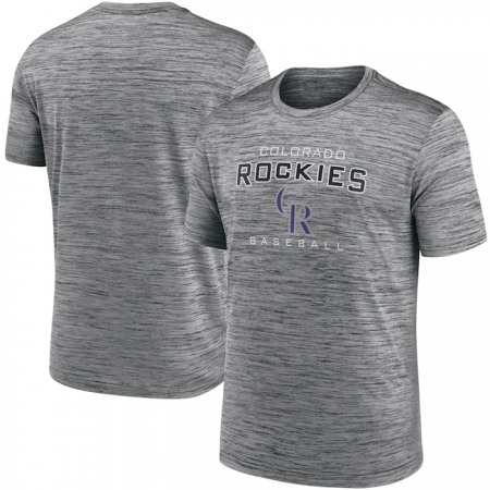 Men's Colorado Rockies Grey Velocity Practice Performance T-Shirt