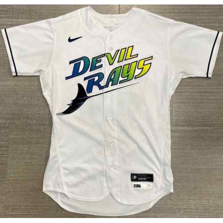 Men's Tampa Bay Rays Customized White Flex Base Stitched Baseball Jersey