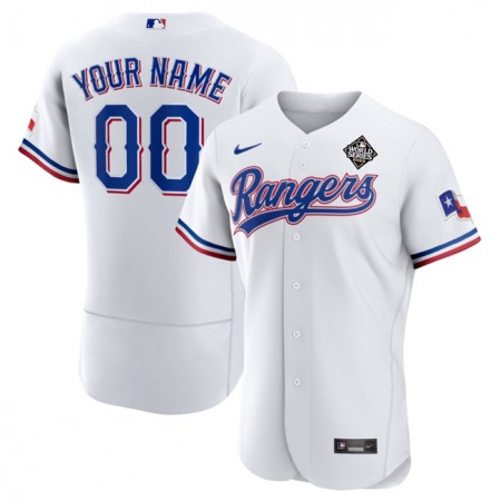 Men's Texas Rangers ACTIVE Player Custom White 2023 World Series Flex Base Stitched Baseball Jersey