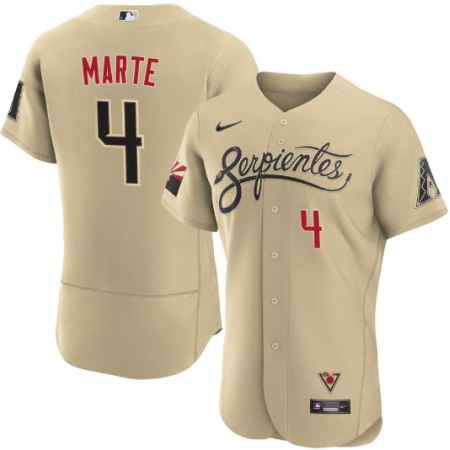 Men's Arizona Diamondbacks #4 Ketel Marte 2021 Cream City Connect Flex Base Stitched MLB Jersey