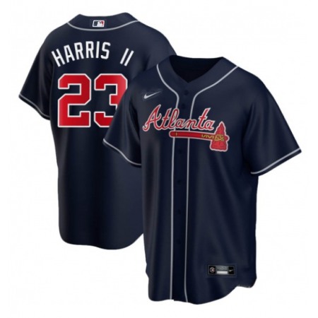 Men's Atlanta Braves #23 Michael Harris ii Navy Cool Base Stitched Baseball Jersey