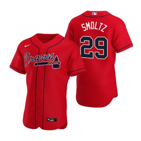 Men's Atlanta Braves #29 John Smoltz Red Flex Base Stitched MLB Jersey