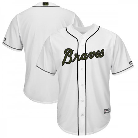 Men's Atlanta Braves Blank White 2018 Memorial Day Cool Base Stitched MLB Jersey