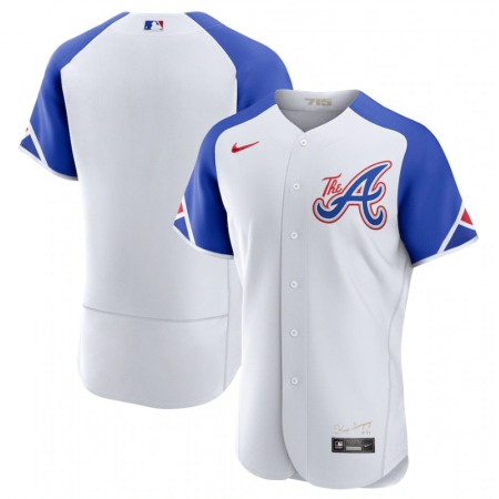 Men's Atlanta Braves Blank White 2023 City Connect Flex Base Stitched Jersey