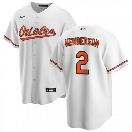 Men's Baltimore Orioles #2 Gunnar Henderson White Cool Base Stitched Jersey