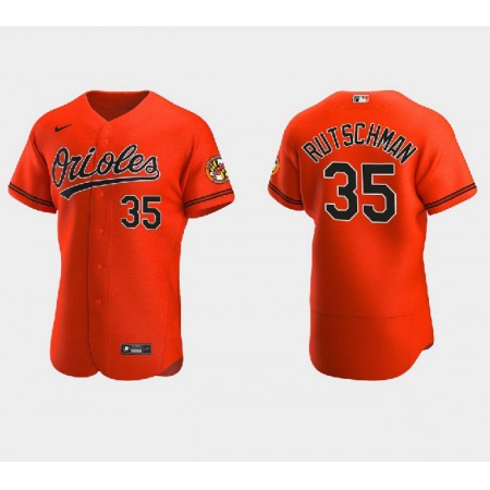 Men's Baltimore Orioles #35 Adley Rutschman Orange Flex Base Stitched Baseball Jersey