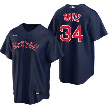 Men's Boston Red Sox #34 David Ortiz Navy Cool Base Stitched Jersey