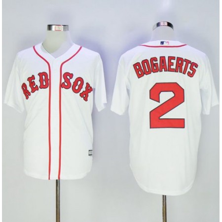 Red Sox #2 Xander Bogaerts White New Cool Base Stitched MLB Jersey