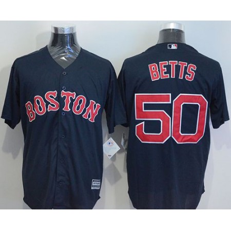 Red Sox #50 Mookie Betts Navy Blue New Cool Base Stitched MLB Jersey