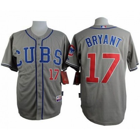 Cubs #17 Kris Bryant Grey Alternate Road Cool Base Stitched MLB Jersey