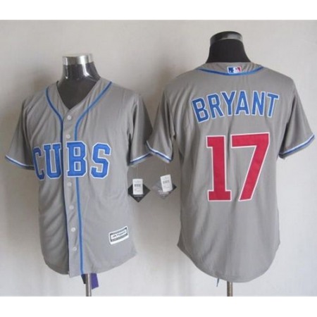 Cubs #17 Kris Bryant Grey Alternate Road New Cool Base Stitched MLB Jersey