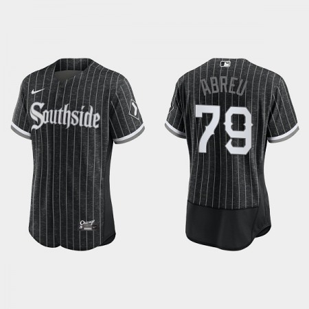 Men's Chicago White Sox #79 Jose Abreu Black 2021 City Connect Flex Base Stitched Jersey