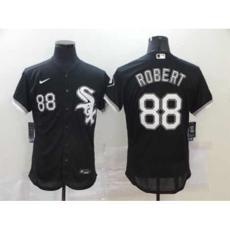 Men's Chicago White Sox #88 Luis Robert Black Flex Base Stitched Jersey