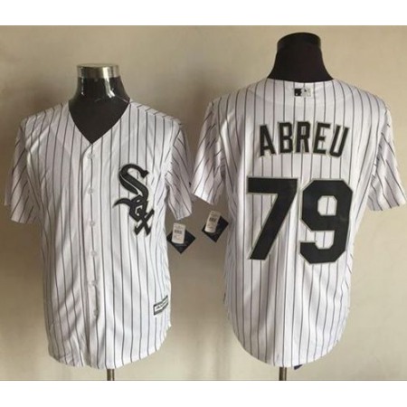 White Sox #79 Jose Abreu White(Black Strip) New Cool Base Stitched MLB Jersey