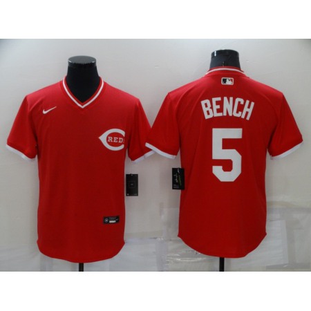 Men's Cincinnati Reds #5 Johnny Bench Red Stitched Baseball Jersey