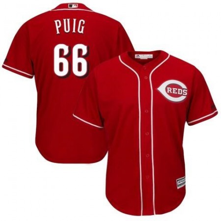 Men's Cincinnati Reds #66 Yasiel Puig Red 2019 Cool Base Stitched MLB Jersey