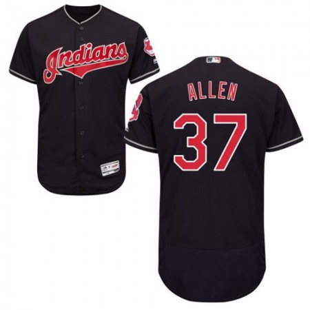 indians #37 Cody Allen Navy Blue Flexbase Authentic Collection Stitched MLB Jersey