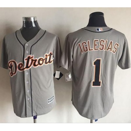 Tigers #1 Jose iglesias Grey New Cool Base Stitched MLB Jersey