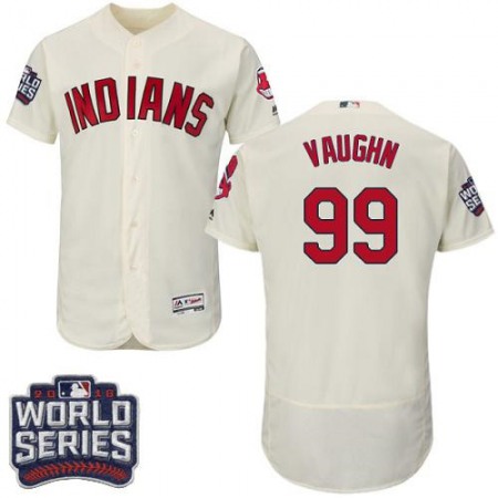 indians #99 Ricky Vaughn Cream Flexbase Authentic Collection 2016 World Series Bound Stitched MLB Jersey