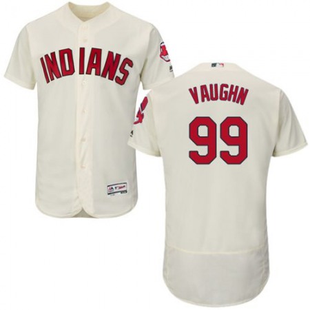 indians #99 Ricky Vaughn Cream Flexbase Authentic Collection Stitched MLB Jersey