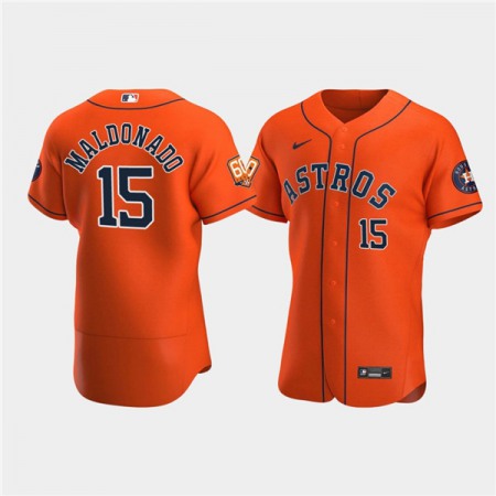 Men's Houston Astros #15 Martin Maldonado Orange 60th Anniversary Flex Base Stitched Baseball Jersey