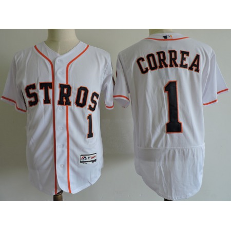 Men's Houston Astros #1 Carlos Correa Gray Elite Stitched MLB Jersey