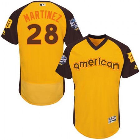 Tigers #28 J. D. Martinez Gold Flexbase Authentic Collection 2016 All-Star American League Stitched MLB Jersey