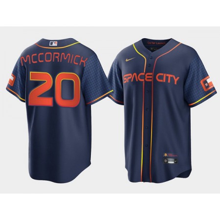 Men's Houston Astros #20 Chas McCormick 2022 Navy City Connect Cool Base Stitched Jersey