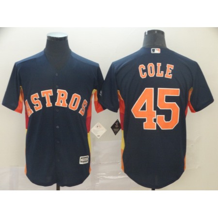 Men's Houston Astros #45 Gerrit Cole Navy Cool Base Stitched MLB Jersey