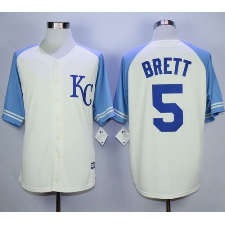 Royals #5 George Brett Cream Exclusive Vintage Stitched MLB Jersey