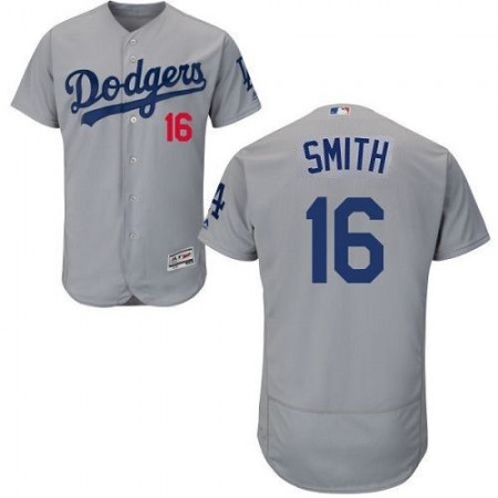 Men's Los Angeles Dodgers #16 Will Smith Grey Stitched Jersey