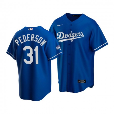 Men's Los Angeles Dodgers #31 Joc Pederson Blue 2020 World Series Champions Home Patch Stitched Jersey