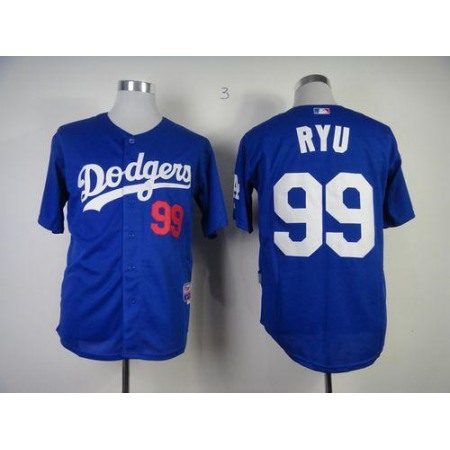 Dodgers #99 Hyun-Jin Ryu Light Blue Cool Base Stitched MLB Jersey