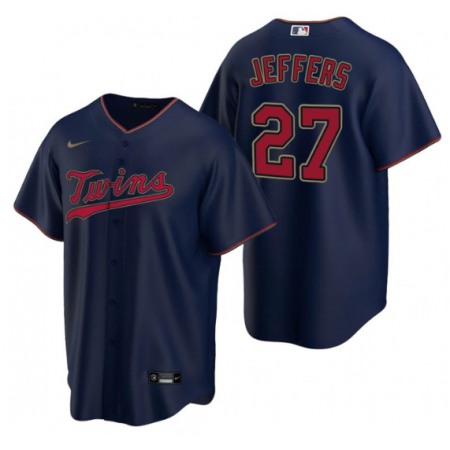 Men's Minnesota Twins #27 Ryan Jeffers Navy Cool Base Stitched Jersey