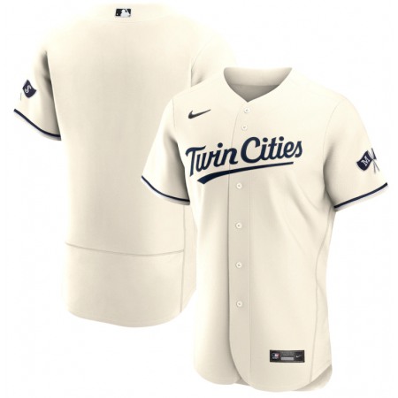 Men's Minnesota Twins Blank Cream 2023 Home Alternate Flex Base Stitched Jersey