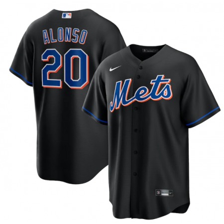 Men's New York Mets #20 Pete Alonso 2022 Black Cool Base Stitched Baseball Jersey