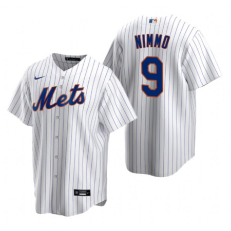 Men's New York Mets #9 Brandon Nimmo White Cool Base Stitched Baseball Jersey