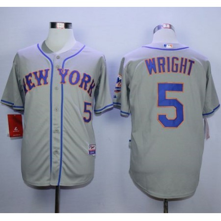 Mets #5 David Wright Stitched Grey MLB Jersey