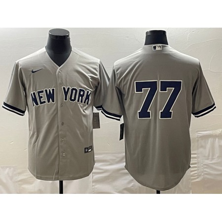 Men's New York Yankees #77 Clint Frazier Gray Cool Base Stitched Jersey