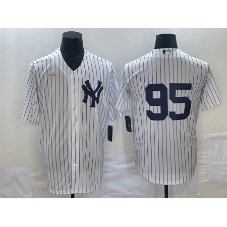 Men's New York Yankees #95 Oswaldo Cabrera White Stitched Jersey