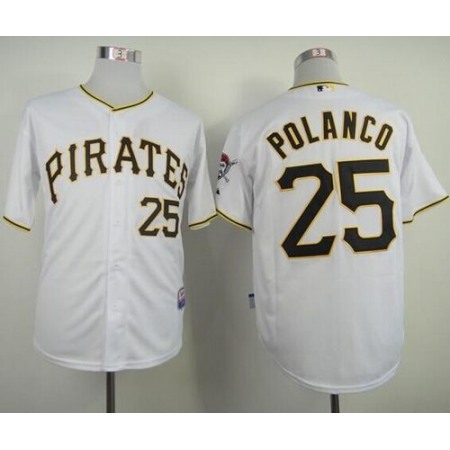 Pirates #25 Gregory Polanco White Cool Base Stitched MLB Jersey