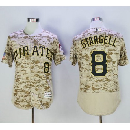 Pirates #8 Willie Stargell Camo Flexbase Authentic Collection Stitched MLB Jersey