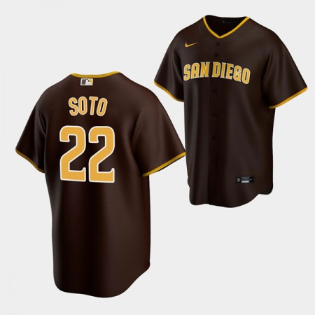 Men's San Diego Padres #22 Juan Soto Brown Cool Base Stitched Baseball Jersey